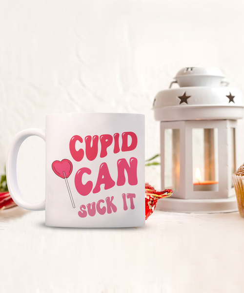 Anti Valentines Day, Anti Valentine, Galentine Card, Galentines Day, Cupid Can Suck It, Mug Sarcastic Coffee Cup