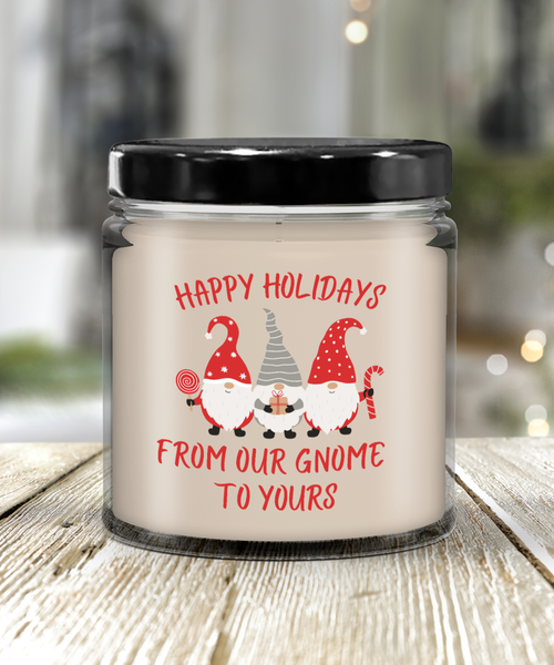 Neighbor Gift, Gift for Neighbor, Gnome Candle, Holiday Gnome, Winter Gnome ,9 oz Vanilla Scented Soy Wax Candle