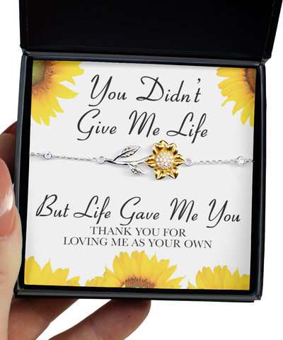 Adoptive Mom Gift From Adopted Daughter Mother's Day Gift Idea Adoptive Parent Present Life Gave Me You Sunflower Bracelet