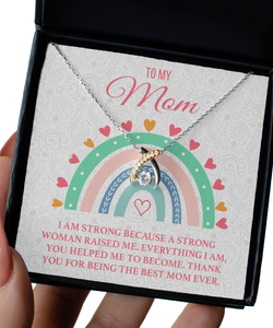 Single Mom Gift for Badass Mom Appreciation To My Mom Mother's Day Wishbone Necklace From Daughter for Single Parent Military Mom