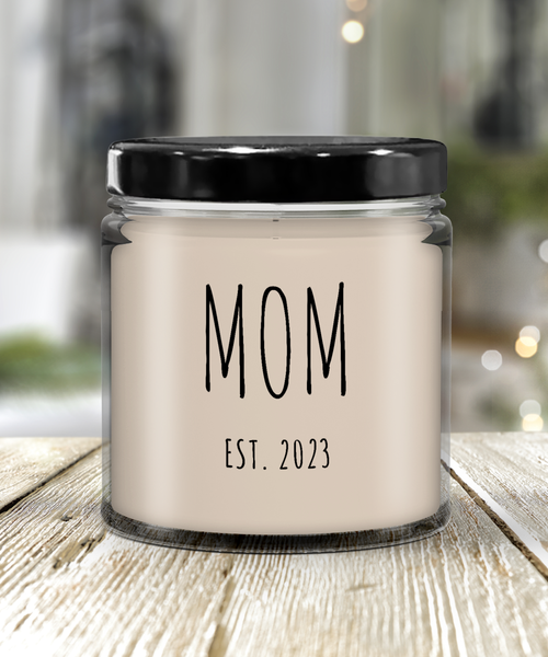 MOM EST 2023 Candle 9 oz Vanilla Scented Soy Wax Blend Candles Funny Gift