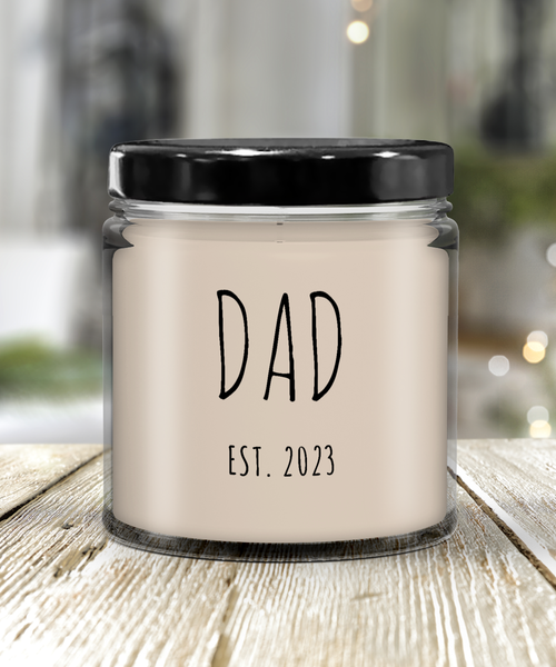 DAD EST 2023 Candle 9 oz Vanilla Scented Soy Wax Blend Candles Funny Gift