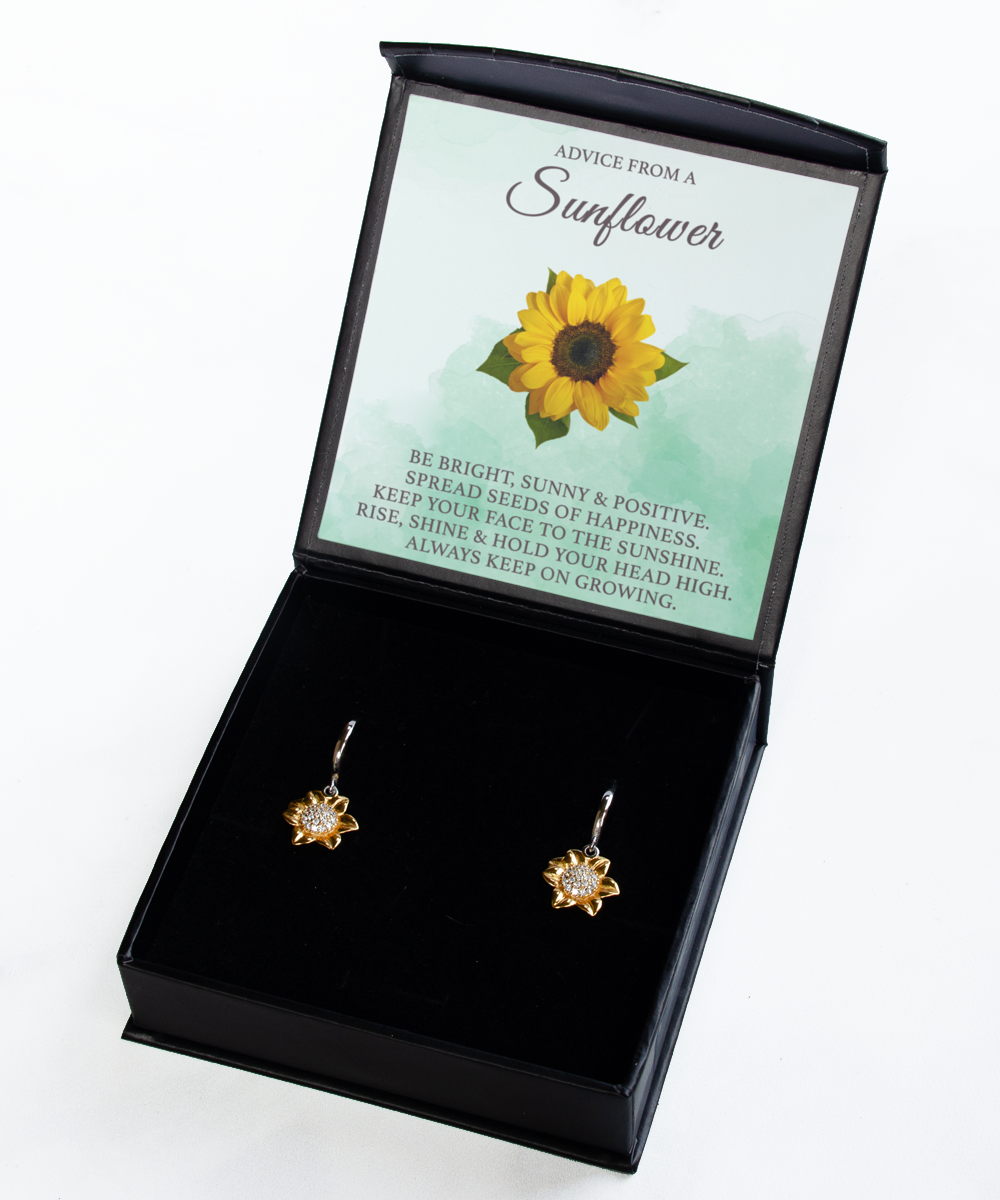 Gratitude Gift Bestie Gift Soul Sister Gift Friendship Gift for Her Sunflower Gifts Earrings Message Card Gift Box Jewelry