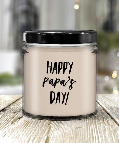 Happy Papa's Day Candle 9 oz Vanilla Scented Soy Wax Blend Candles Funny Gift