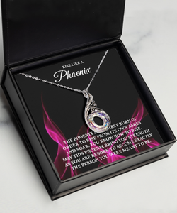 Phoenix Rising Necklace Sterling Silver Phoenix Necklace Rise Like a Phoenix Encouragement Gift Phoenix Wings Jewelry