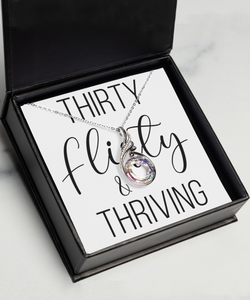 30th Birthday Gift Dirty 30 Gifts 30th Birthday Card Happy Birthday 30th Gift 30 Year Old Thirty Flirty & Thriving Rising Phoenix Necklace