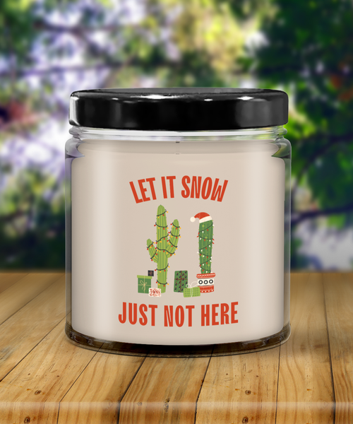 Christmas Cactus, New Mexico Gifts, Arizona Gifts, Cactus Lover Gift, 9 oz. Vanilla Scented Soy Wax Cactus Candle