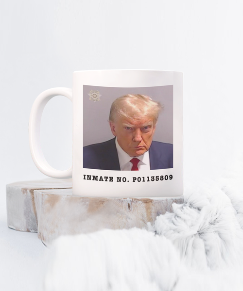 Donald Trump Mugshot Mug Election 2024 Coffee Cup Inmate No. P01135809