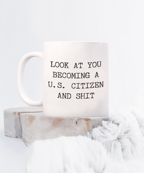 Becoming a US Citizen Gift, US Citizenship Gift, New Citizen Gift, Funny Coffee Cup