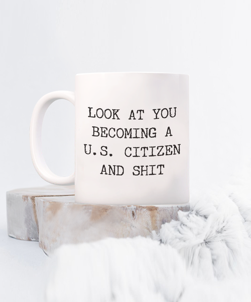 Becoming a US Citizen Gift, US Citizenship Gift, New Citizen Gift, Funny Coffee Cup