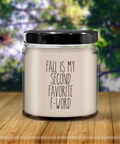 Fall is my Second Favorite F Word Candle 9 oz Vanilla Scented Soy Wax Blend Candles Funny Gift