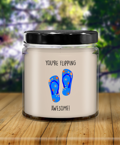 Congratulations You're Flipping Awesome Candle 9 oz Vanilla Scented Soy Wax Blend Candles Funny Gift
