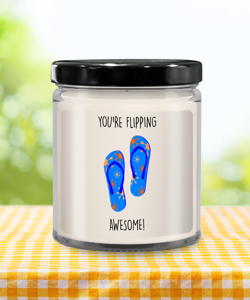 Congratulations You're Flipping Awesome Candle 9 oz Vanilla Scented Soy Wax Blend Candles Funny Gift