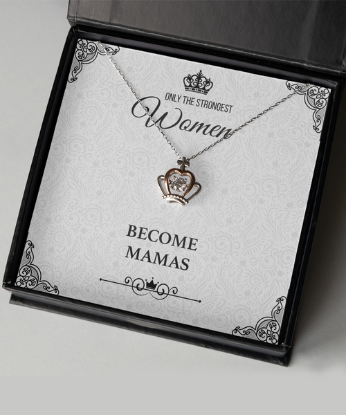 Gift for Mamas Gifts for Her Only The Strongest Women Become Mamas Necklace Rose Gold Plated Sterling Silver Cubic Zirconia Pendant