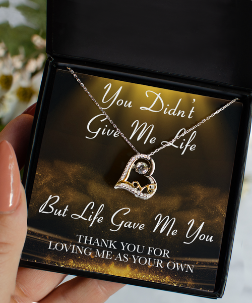 Adoptive Mom Gift Idea From Adopted Daughter Mother's Day Adoptive Parent Present Life Gave Me You Heart Necklace