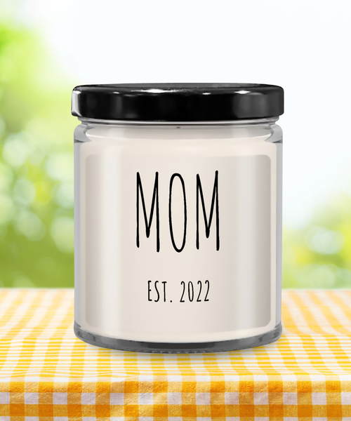 MOM EST 2022 Candle 9 oz Vanilla Scented Soy Wax Blend Candles Funny Gift