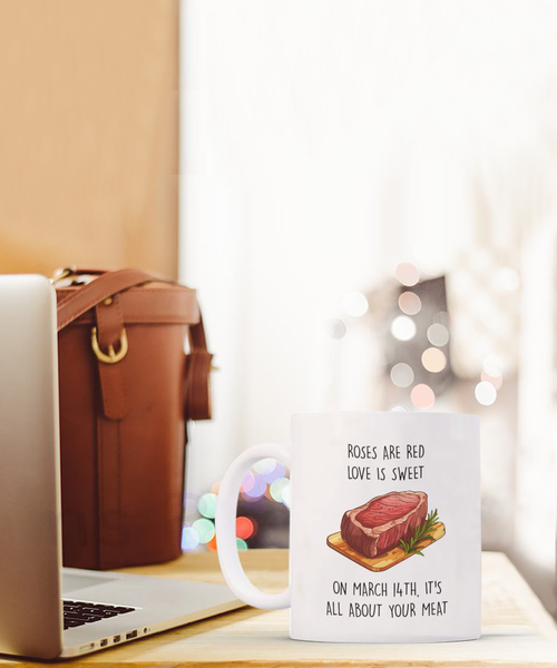 Steak And Bj Day Mug, Anti Valentines Day Mug Funny Gift For Husband, Gift For Boyfriend, Coffee Cup