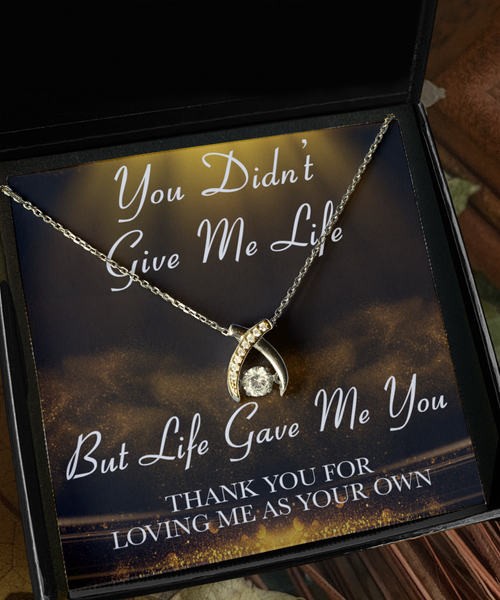 Adoptive Mom Gift Idea From Adopted Daughter Mother's Day Adoptive Parent Present Life Gave Me You Wishbone Necklace