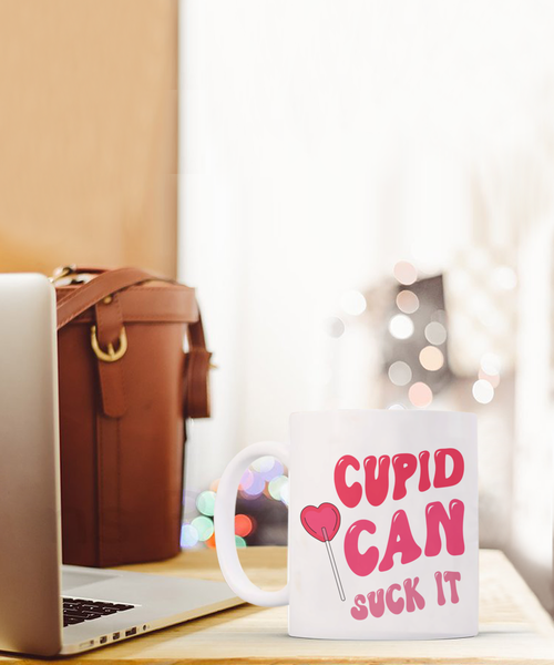 Anti Valentines Day, Anti Valentine, Galentine Card, Galentines Day, Cupid Can Suck It, Mug Sarcastic Coffee Cup