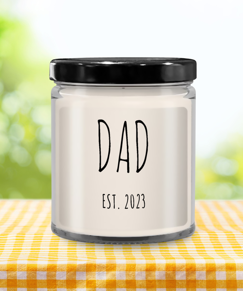 DAD EST 2023 Candle 9 oz Vanilla Scented Soy Wax Blend Candles Funny Gift