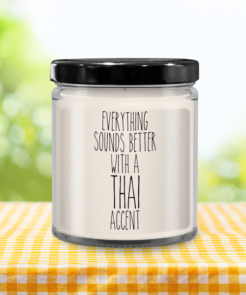 Thailand Candle Everything Sounds Better With A Thai Accent 9 oz Vanilla Scented Soy Wax Candle