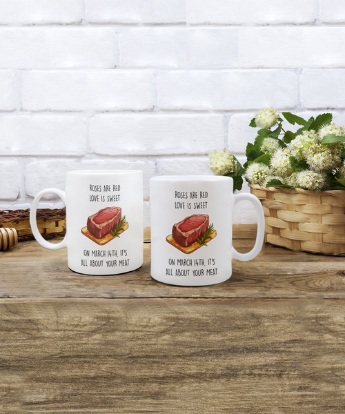 Steak And Bj Day Mug, Anti Valentines Day Mug Funny Gift For Husband, Gift For Boyfriend, Coffee Cup