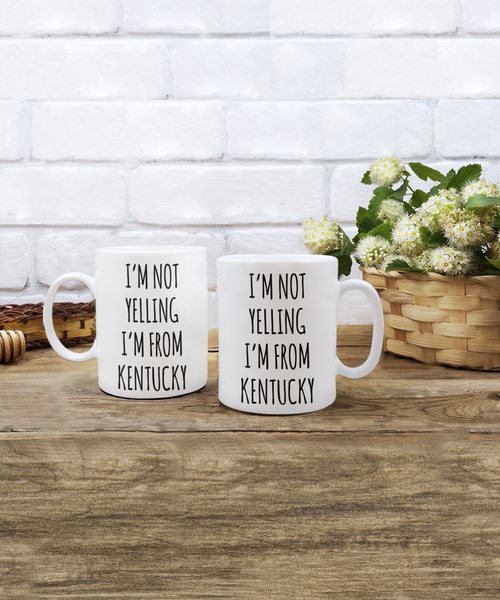 Kentucky Gifts, Kentucky Mug, I'm Not Yelling I'm From Kentucky Coffee Cup