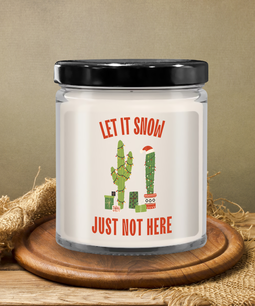 Christmas Cactus, New Mexico Gifts, Arizona Gifts, Cactus Lover Gift, 9 oz. Vanilla Scented Soy Wax Cactus Candle