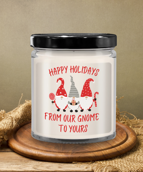 Neighbor Gift, Gift for Neighbor, Gnome Candle, Holiday Gnome, Winter Gnome ,9 oz Vanilla Scented Soy Wax Candle