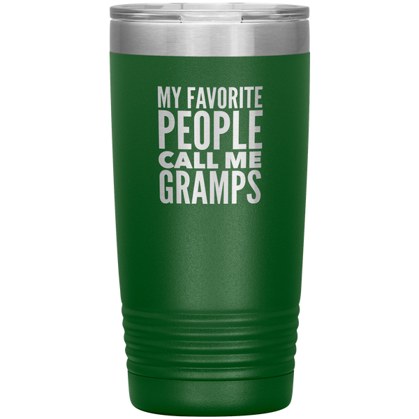Gifts for Gramps My Favorite People Call Me Gramps Tumbler Grandpa Mug Insulated Hot Cold Travel Gramps Cup 20oz BPA Free Father's Day