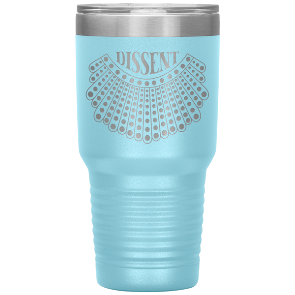I Dissent Lace Collar Ruth Bader Ginsburg RBG Feminist Gifts Tumbler Insulated Hot Cold Travel Coffee Cup BPA Free