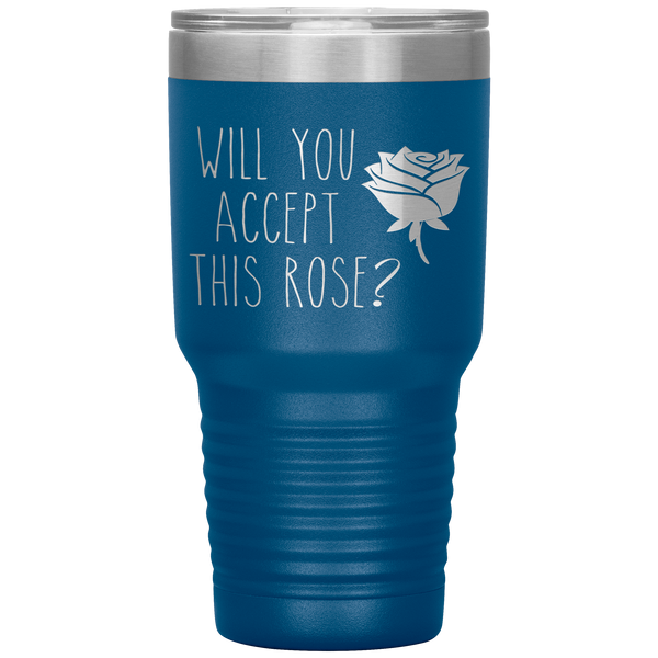 Will You Accept This Rose Tumbler Romantic Gift Travel Coffee Cup 30oz BPA Free
