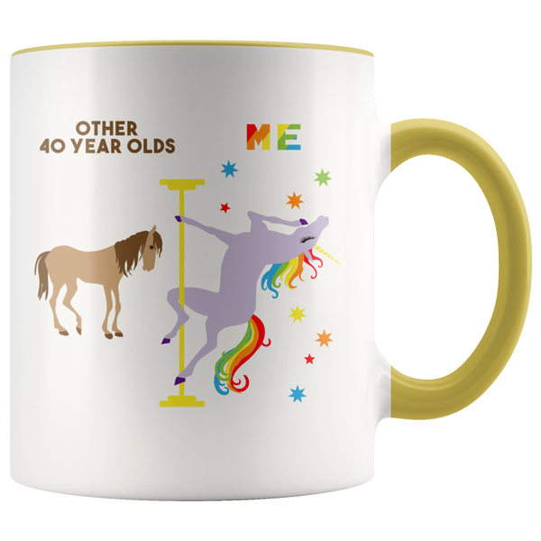 Pole Dancing Unicorn Mug 40th Birthday Gift For Women 40 And Fabulous Mug Birthday Gifts 40th Bday Coffee Cup
