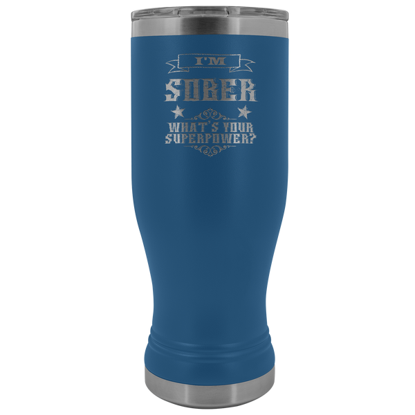 Sobriety Gift for Him for Her Sponsor Mug Sober Anniversary I'm Sober Pilsner Tumbler Insulated Travel Coffee Cup 20oz BPA Free