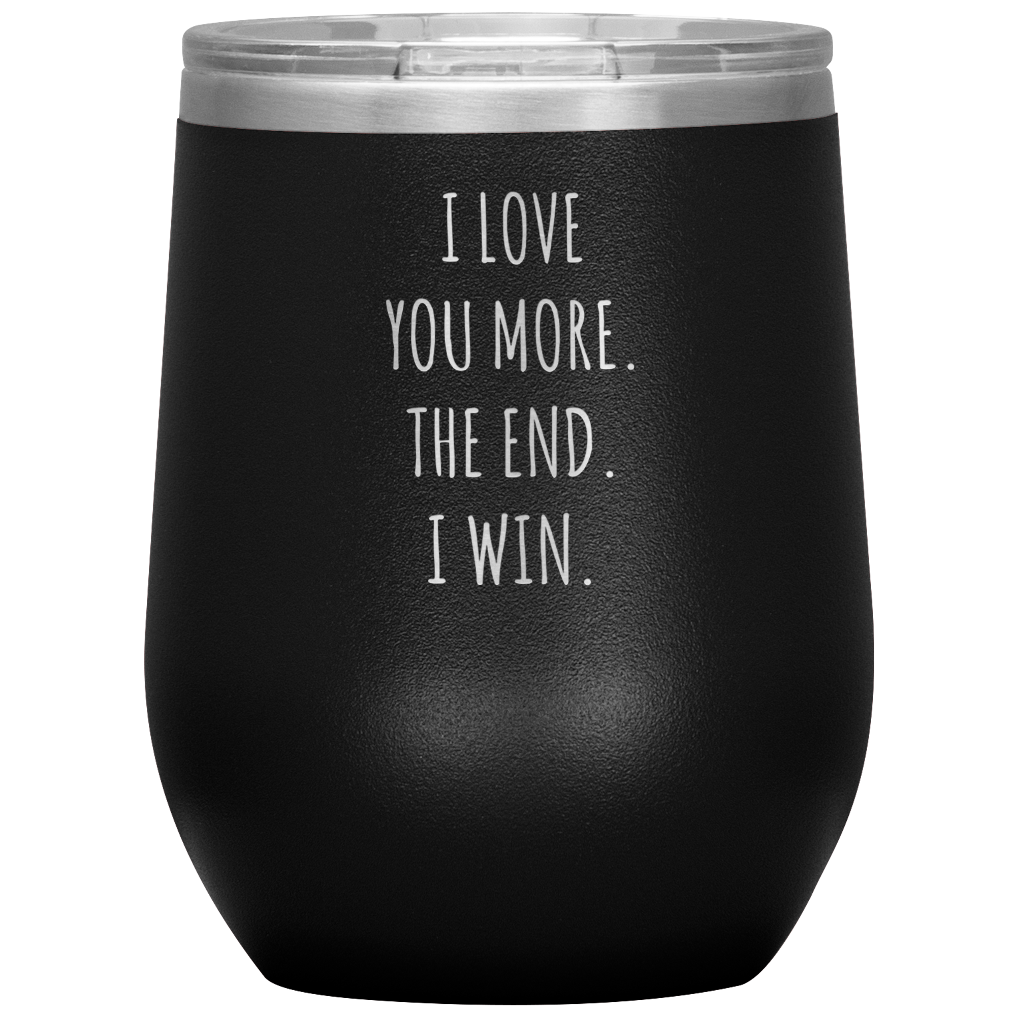Valentines Day Gift for Him Valentine's Gifts for Her Boyfriend Girlfriend I Love You More Stemless Stainless Steel Insulated Wine Tumbler Cup BPA Free 12oz