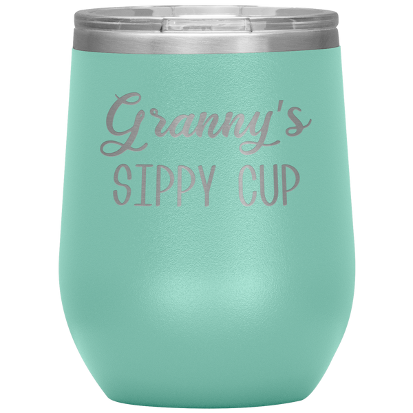 Granny's Sippy Cup Gift for Granny Funny Stemless Stainless Steel Insulated Wine Tumbler BPA Free 12oz