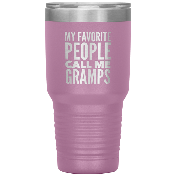 Gifts for Gramps My Favorite People Call Me Gramps Tumbler Grandpa Mug Insulated Hot Cold Travel Gramps Cup 30oz BPA Free