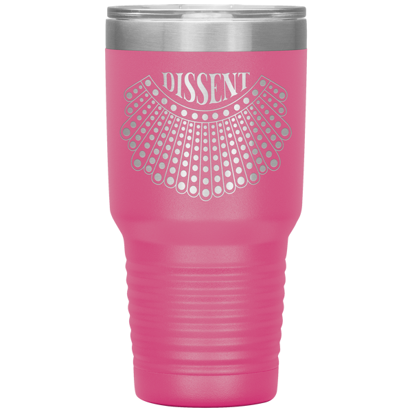 I Dissent Lace Collar Ruth Bader Ginsburg RBG Feminist Gifts Tumbler Insulated Hot Cold Travel Coffee Cup BPA Free