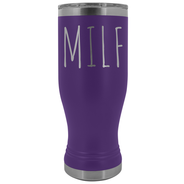 MILF Tumbler Funny Mom Gifts Mother's Day Present MILF Pilsner Mug Pregnant Gag Gift Idea Insulated Hot Cold Travel Coffee Cup 30oz BPA Free