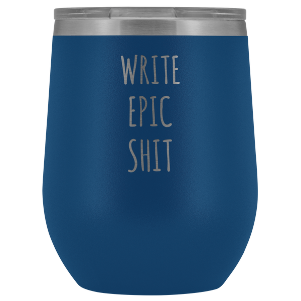 Funny Writer Gifts for Men for Women Author Tumbler Writer Stemless Stainless Steel Insulated Wine Tumbler Cup BPA Free 12oz