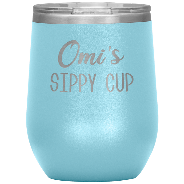 Omi's Sippy Cup Omi Wine Tumbler Gifts Funny Stemless Stainless Steel Insulated Wine Tumblers BPA Free 12oz Travel Cup