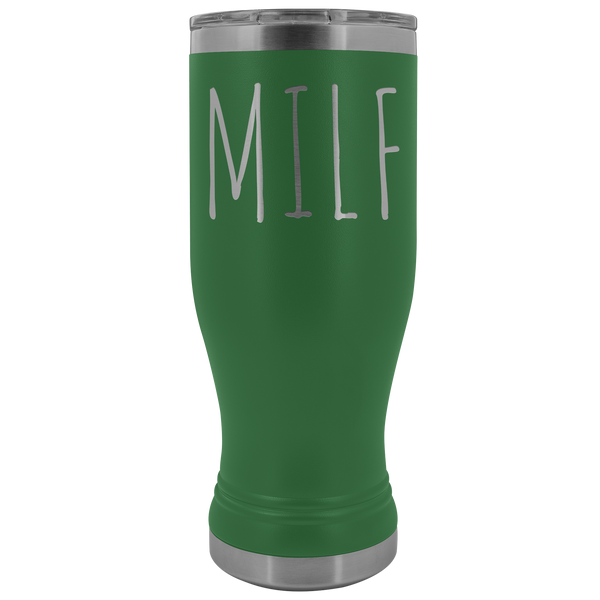 MILF Tumbler Funny Mom Gifts Mother's Day Present MILF Pilsner Mug Pregnant Gag Gift Idea Insulated Hot Cold Travel Coffee Cup 30oz BPA Free