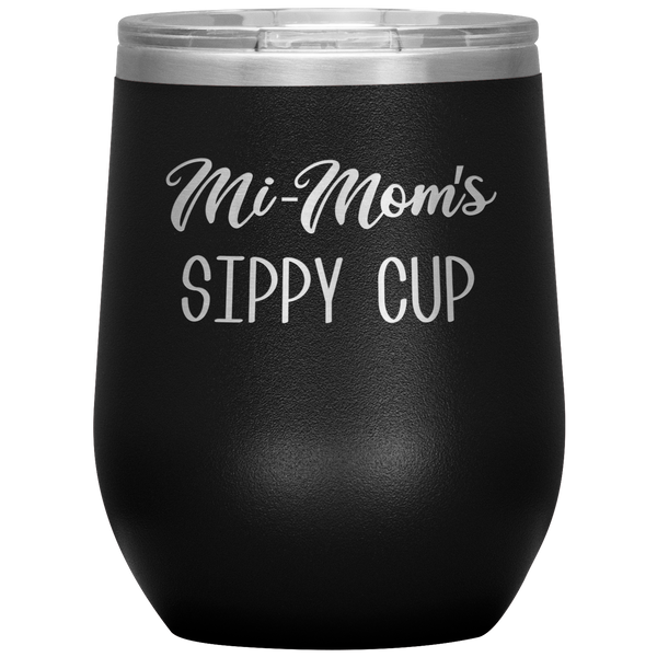 Mi-Mom's Sippy Cup Wine Tumbler Gifts Funny Stemless Insulated Wine Tumblers Hot Cold BPA Free 12oz Travel Cup