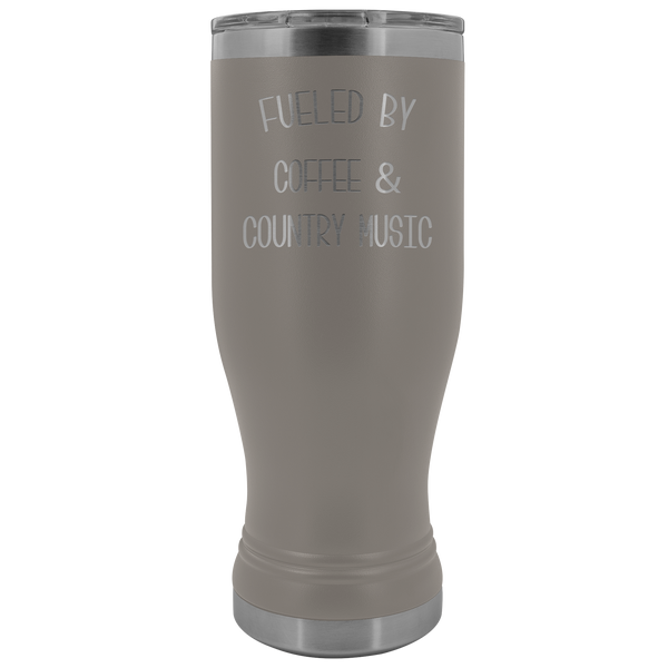 Fueled By Coffee & Country Music Pilsner Tumbler Congratulations Mug Insulated Hot Cold Travel Coffee Cup 20oz BPA Free