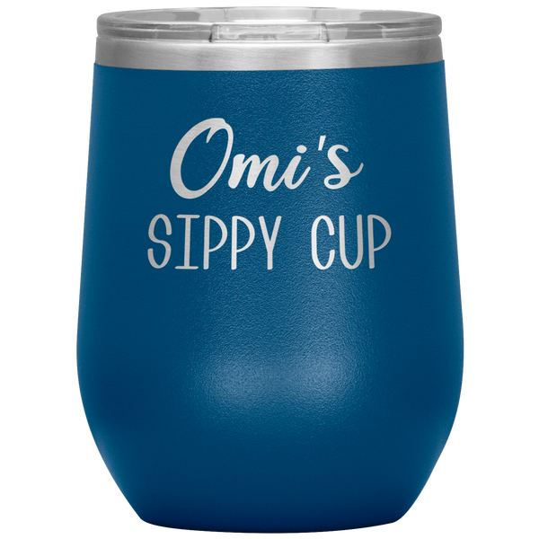 Omi's Sippy Cup Omi Wine Tumbler Gifts Funny Stemless Stainless Steel Insulated Wine Tumblers BPA Free 12oz Travel Cup