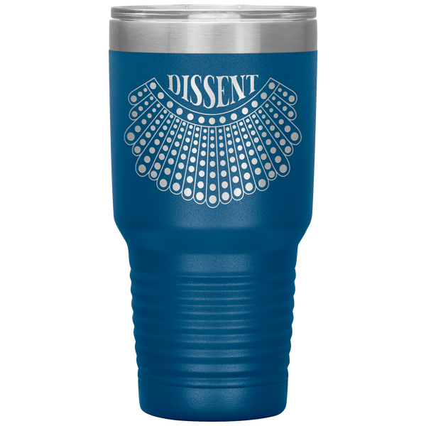 I Dissent Lace Collar Ruth Bader Ginsburg RBG Feminist Gifts Tumbler Insulated Hot Cold Travel Coffee Cup BPA Free