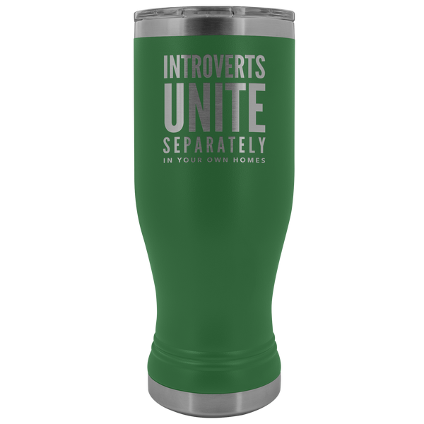 Introverts Unite Separately In Your Own Homes Pilsner Tumbler Metal Mug Gift for Men Women Insulated Hot Cold Travel Cup 30oz BPA Free