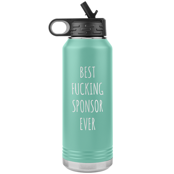 Worlds Best Sponsor Ever Water Bottle Funny AA Gifts for Sponsors Sobriety Gift for Men & Women Soberversary Anniversary Gift for Sponsor Insulated 32oz BPA Free