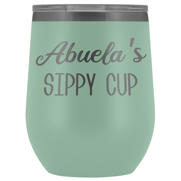 Abuela's Sippy Cup Abuela Wine Tumbler Gifts Funny Stemless Stainless Steel Insulated Wine Tumblers Hot Cold BPA Free 12oz Travel Cup