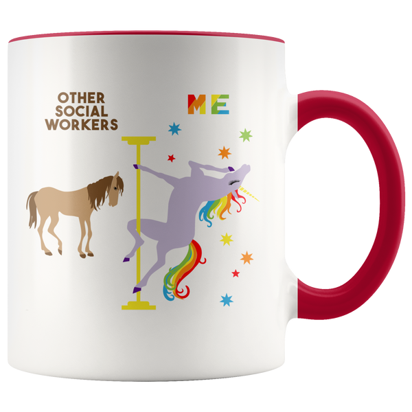 Social Worker Gifts for Social Worker Mug Funny Social Work Gift for Social Work Coffee Cup Graduation Gift Pole Dancing Unicorn
